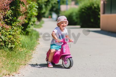 Odrážadlo motorka s reflektorom Scooter Pink Smoby s gumenými kolesami ružové od 18 mes