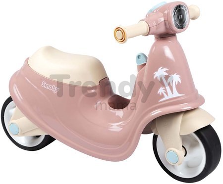 Odrážadlo motorka s reflektorom Scooter Pink Smoby s gumenými kolesami ružové od 18 mes