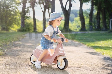 Odrážadlo motorka s reflektorom Scooter Pink Smoby s gumenými kolesami ružové od 18 mes