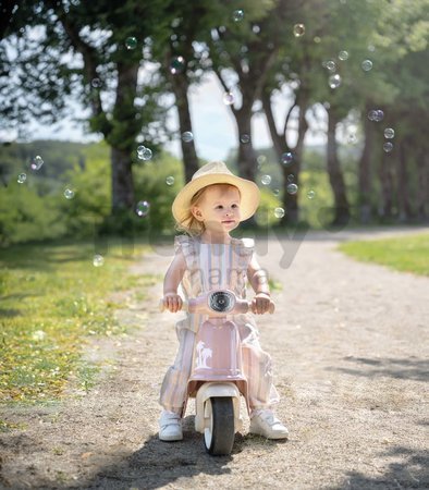 Odrážadlo motorka s reflektorom Scooter Pink Smoby s gumenými kolesami ružové od 18 mes