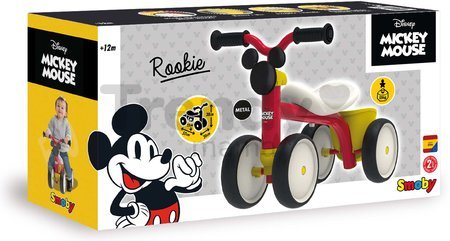 Odrážadlo Mickey Disney Rookie Ride-On Smoby s kovovou konštrukciou a točiacimi riadidlami od 12 mes