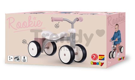 Odrážadlo Rookie Ride-on Pink Smoby s kovovou konštrukciou a otočnými riadidlami od 12 mes