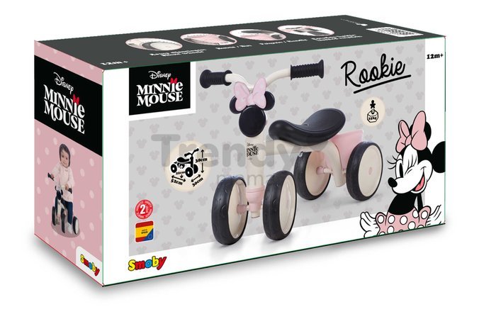 Odrážadlo Minnie Disney Rookie Ride-On Smoby s kovovou konštrukciou a točiacimi riadidlami od 12 mes