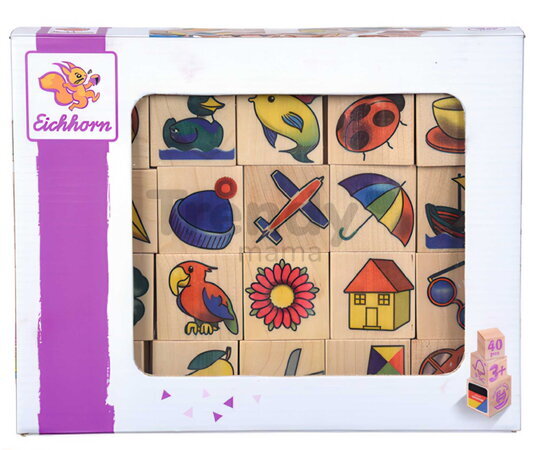 Drevené pexeso Picture Memory Game Eichhorn s 20 obrázkami na 40 dieloch