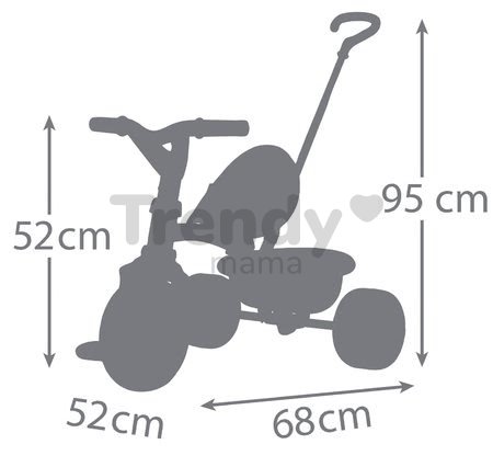 Trojkolka Be Move Smoby s vodiacou tyčou ružovo-šedá od 15 mes