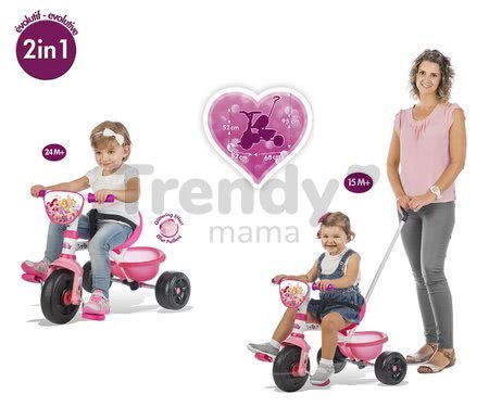 Trojkolka Disney Princezné Be Move Smoby s vodiacou tyčou od 15 mes