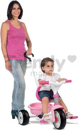 Trojkolka s košíkom Corolle Be Fun Smoby s vodiacou tyčou a voľnobehom od 15 mes