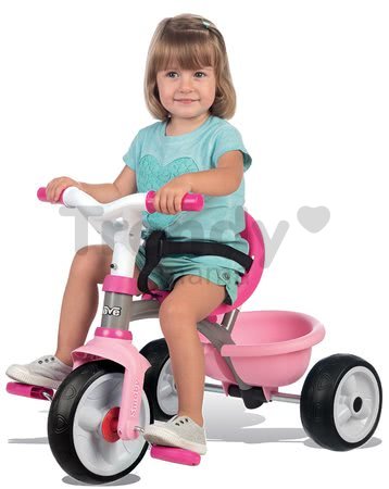 Trojkolka s košíkom Corolle Be Fun Smoby s vodiacou tyčou a voľnobehom od 15 mes
