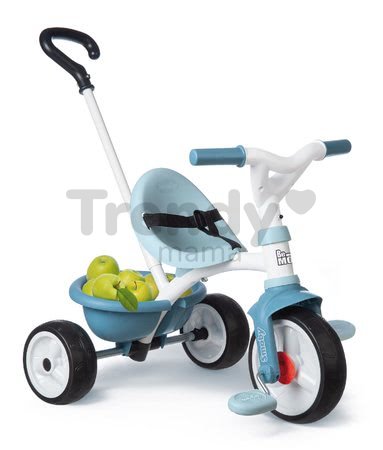 Trojkolka s voľnobehom Be Move Tricycle Blue Smoby s vodiacou tyčou a EVA kolesami modrá od 15 mes