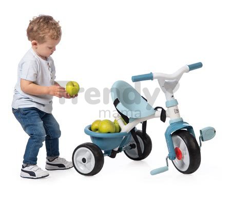 Trojkolka s voľnobehom Be Move Tricycle Blue Smoby s vodiacou tyčou a EVA kolesami modrá od 15 mes