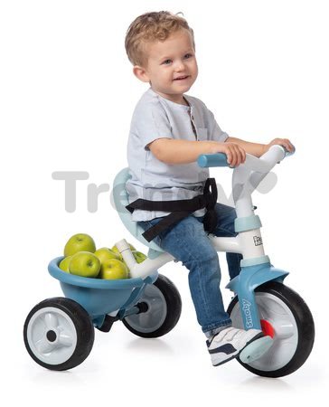 Trojkolka s voľnobehom Be Move Tricycle Blue Smoby s vodiacou tyčou a EVA kolesami modrá od 15 mes