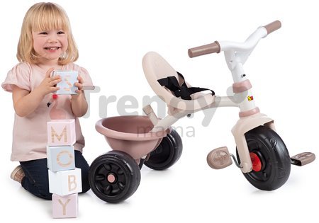 Trojkolka Be Fun Tricycle Pink Smoby s 95 cm vodiacou tyčou od 15 mes