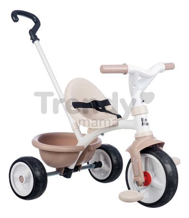 Trojkolka s voľnobehom Be Move Tricycle Beige Smoby s nastaviteľnou 95 cm vodiacou tyčou a tichými EVA kolesami béžová od 15 mes