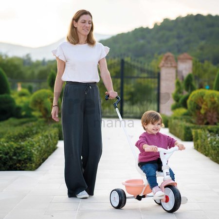 Trojkolka s voľnobehom Be Move Tricycle Pink Smoby s nastaviteľnou 95 cm vodiacou tyčou a tichými EVA kolesami ružová od 15 mes