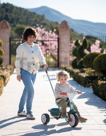 Trojkolka s voľnobehom Be Move Blue Tricycle Smoby s nastaviteľnou 95 cm vodiacou tyčou a tichými EVA kolesami modrá od 15 mes