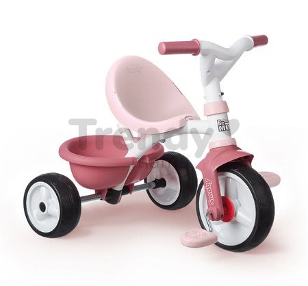 Trojkolka s opierkou Be Move Comfort Tricycle Pink Smoby s EVA kolesami a vodiaca tyč s taškou ružová od 10 mes