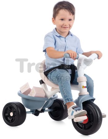 Trojkolka Be Fun Comfort Tricycle Blue Smoby s dvojitou vodiacou tyčou a taškou od 10 mes