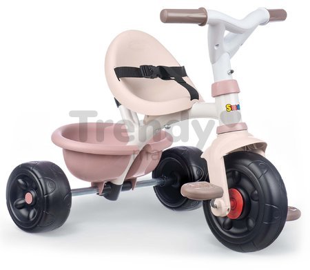 Trojkolka Be Fun Comfort Tricycle Pink Smoby s dvojitou vodiacou tyčou a taškou od 10 mes