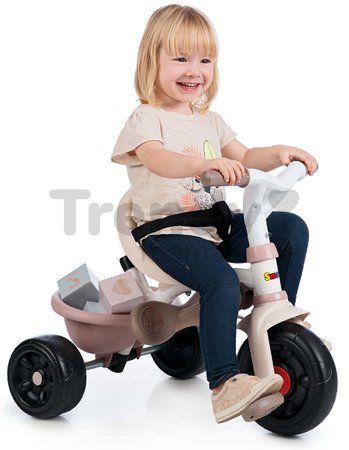 Trojkolka Be Fun Comfort Tricycle Pink Smoby s dvojitou vodiacou tyčou a taškou od 10 mes