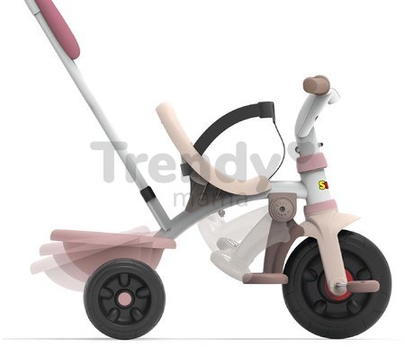 Trojkolka Be Fun Comfort Tricycle Pink Smoby s dvojitou vodiacou tyčou a taškou od 10 mes