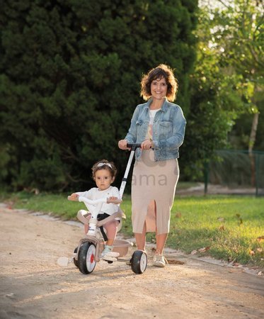 Trojkolka s voľnobehom Be Move Comfort Tricycle Beige Smoby s nastaviteľnou vodiacou rúčkou a ochrannou hrazdou s tichými EVA kolesami béžová od 10 me
