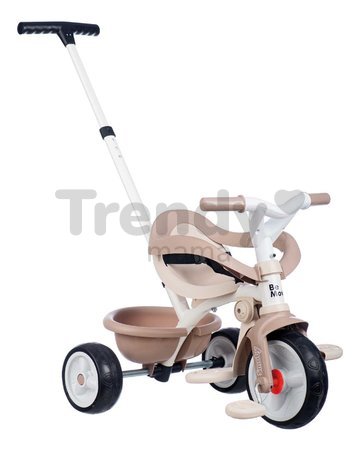 Trojkolka s voľnobehom Be Move Comfort Tricycle Beige Smoby s nastaviteľnou vodiacou rúčkou a ochrannou hrazdou s tichými EVA kolesami béžová od 10 me