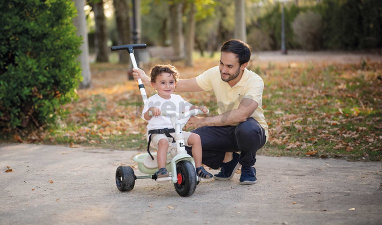 Trojkolka s voľnobehom Be Fun Comfort Tricycle Smoby s nastaviteľnou vodiacou rúčkou a ochrannou hrazdou zelená od 10 mes