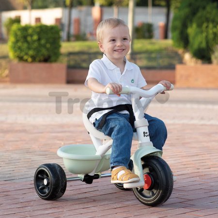 Trojkolka s voľnobehom Be Fun Comfort Tricycle Smoby s nastaviteľnou vodiacou rúčkou a ochrannou hrazdou zelená od 10 mes