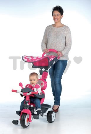 Trojkolka Baby Driver Smoby so strieškou a volantom ružovo-šedá od 10 mes