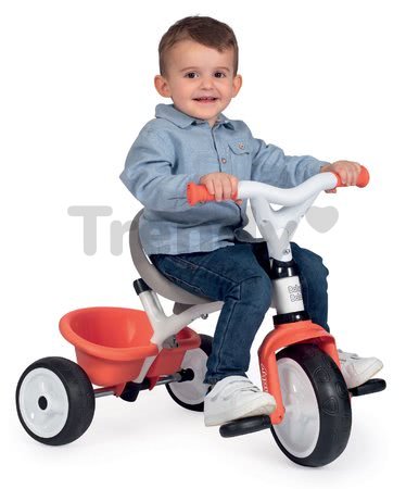 Trojkolka s vysokou opierkou Baby Balade Tricycle Red Smoby so slnečníkom a EVA kolesami červená od 10 mes