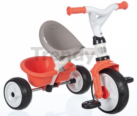 Trojkolka s vysokou opierkou Baby Balade Tricycle Red Smoby so slnečníkom a EVA kolesami červená od 10 mes