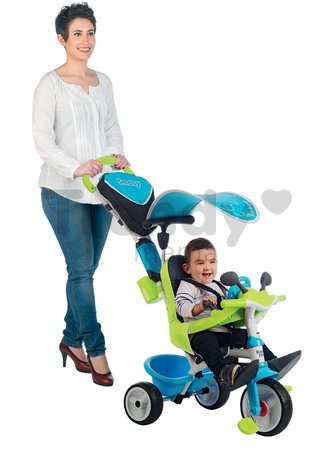 Trojkolka s poťahom Baby Driver Comfort Blue Smoby s EVA kolesami a intuitívnym ovládaním modrá
