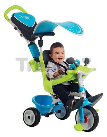 Trojkolka s poťahom Baby Driver Comfort Blue Smoby s EVA kolesami a intuitívnym ovládaním modrá