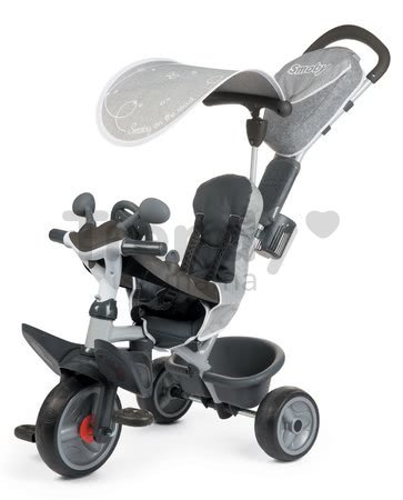 Trojkolka s poťahom DeLuxe Baby Driver Comfort Grey Smoby s EVA kolesami a intuitívnym ovládaním šedá