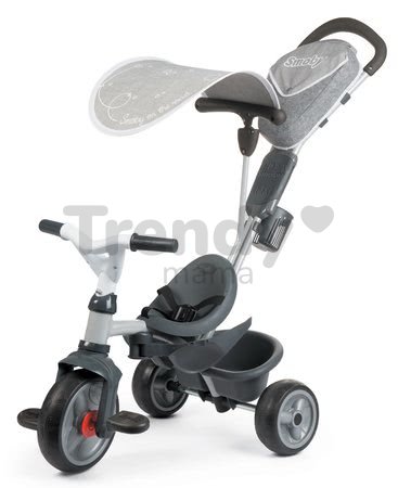 Trojkolka s poťahom DeLuxe Baby Driver Comfort Grey Smoby s EVA kolesami a intuitívnym ovládaním šedá