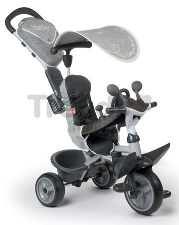 Trojkolka s poťahom DeLuxe Baby Driver Comfort Grey Smoby s EVA kolesami a intuitívnym ovládaním šedá