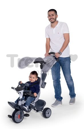 Trojkolka s poťahom DeLuxe Baby Driver Comfort Grey Smoby s EVA kolesami a intuitívnym ovládaním šedá