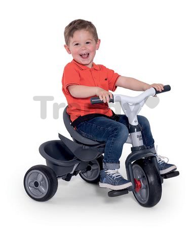 Trojkolka s poťahom DeLuxe Baby Driver Comfort Grey Smoby s EVA kolesami a intuitívnym ovládaním šedá