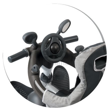 Trojkolka s poťahom DeLuxe Baby Driver Comfort Grey Smoby s EVA kolesami a intuitívnym ovládaním šedá