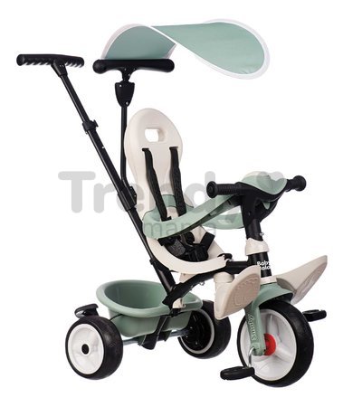 Trojkolka a kočík v jednom s vysokou opierkou Baby Balade Tricycle Life Smoby so slnečníkom brzdou a tichými EVA kolesami zelená od 10 mes