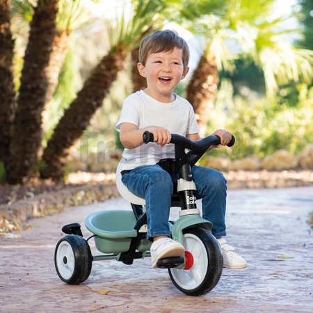 Trojkolka a kočík v jednom s vysokou opierkou Baby Balade Tricycle Life Smoby so slnečníkom brzdou a tichými EVA kolesami zelená od 10 mes