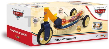 Drevená kolobežka trojkolesová Cars 3 Wheels Foldable Scooter Smoby skladacia výškovo nastaviteľná a protišmyková tichá