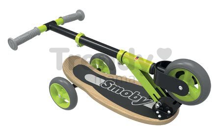 Drevená kolobežka trojkolesová Wooden Scooter Smoby skladacia a výškovo nastaviteľná od 3 rokov