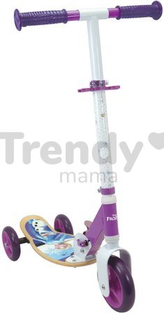 Drevená kolobežka trojkolesová Frozen Wheels Foldable Scooter Smoby skladacia výškovo nastaviteľná a protišmyková tichá