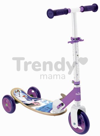 Drevená kolobežka trojkolesová Frozen Wheels Foldable Scooter Smoby skladacia výškovo nastaviteľná a protišmyková tichá