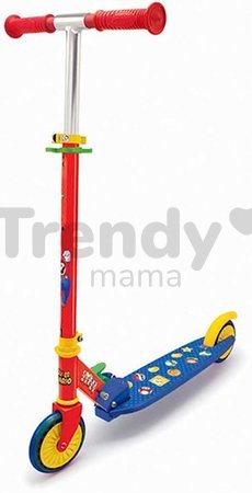 Kolobežka dvojkolesová Super Mario 2 Wheels Foldable Scooter Smoby skladacia s brzdou výškovo nastaviteľná max. 83 cm od 5 rokov