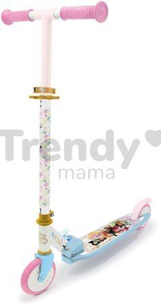 Kolobežka dvojkolesová Disney Princess 3 Wheels Foldable Scooter Smoby skladacia s brzdou výškovo nastaviteľná max. 83 cm od 5 rokov