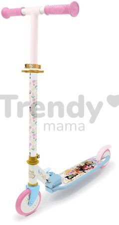 Kolobežka dvojkolesová Disney Princess 3 Wheels Foldable Scooter Smoby skladacia s brzdou výškovo nastaviteľná max. 83 cm od 5 rokov