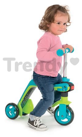 Trojkolesová kolobežka & odrážadlo 2v1 Smoby s výškovo nastaviteľnou rúčkou modrá od 18 mes