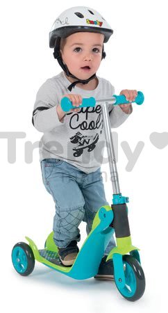 Trojkolesová kolobežka & odrážadlo 2v1 Smoby s výškovo nastaviteľnou rúčkou modrá od 18 mes